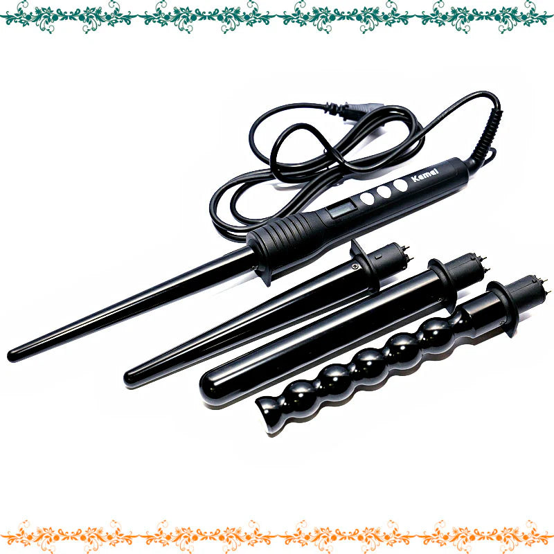 مجموعة تصفيف الشعر الرقمية 4 في 1 من كيمي فيرو برو | Kemei Ferro Pro 4-in-1 Digital Hairdressing Kit