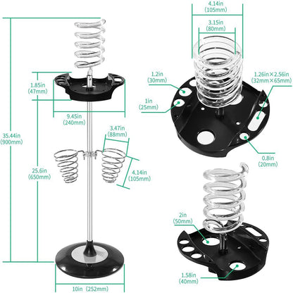حامل مجفف الشعر مع صينية وحاملين لولبيين | Hair Dryer Stand with Tray Acrylic and Two Spiral Holders