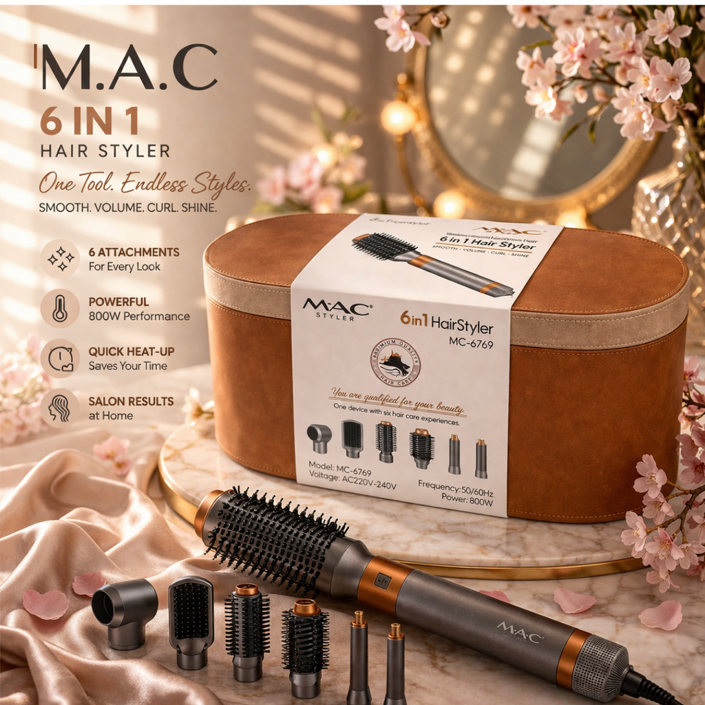 مجموعة ماك لتصفيف الشعر 6 في 1 | MAC Styler 6-in-1 Hair Styler Kit