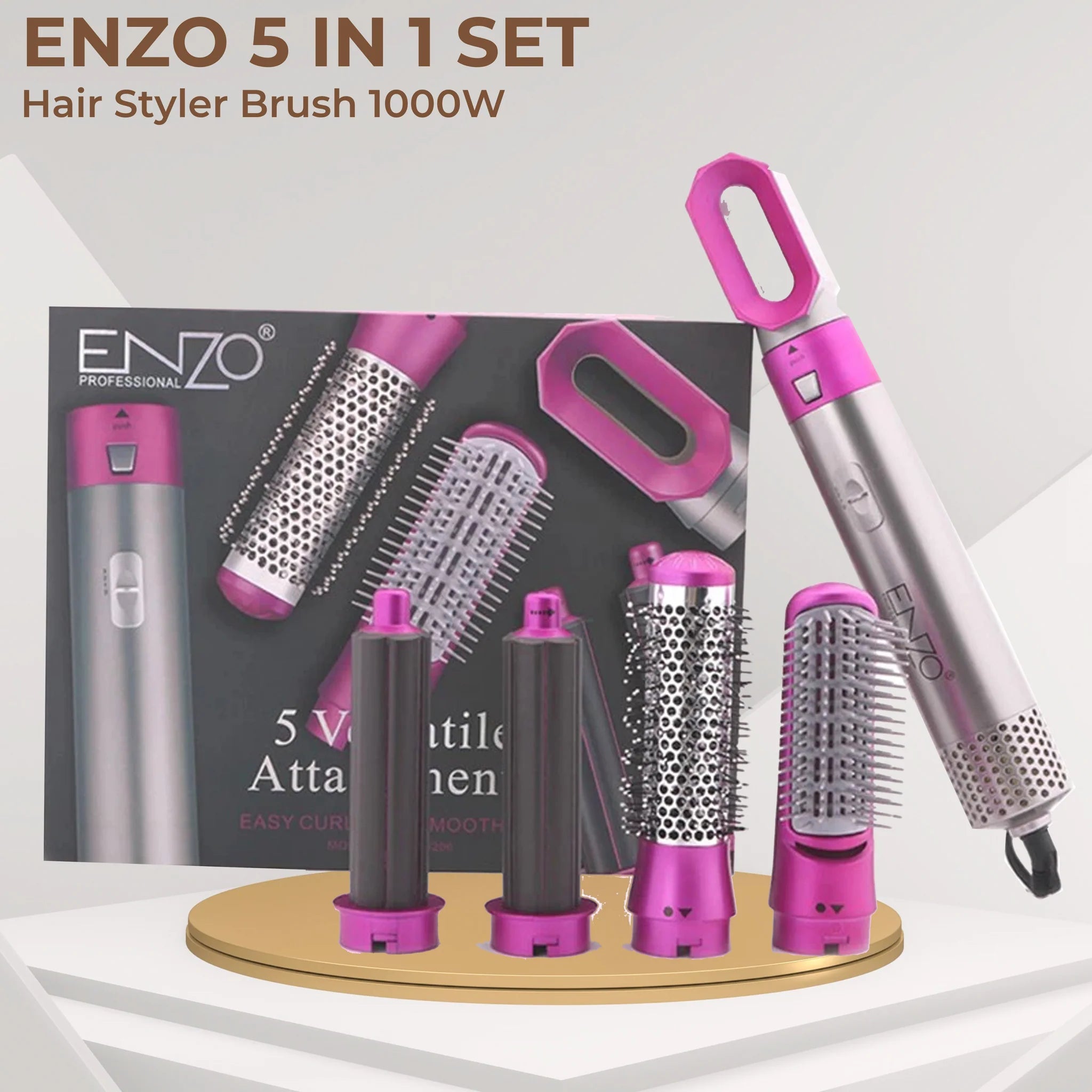 مجموعة إنزو 5 في 1 لتصفيف الشعر | Enzo 5-in-1 Multifunctional Hair Styler Set